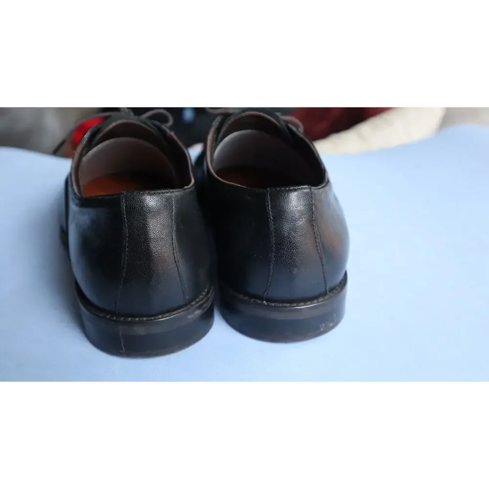 Section X Cap Toe Dress Shoes Black Men 9 M Flex Sheepskin Work Cocktail Comfort